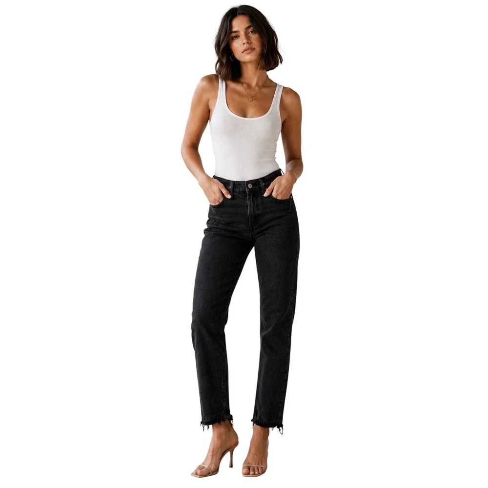 Free People We The Free Faded Black High Rise Skinny Jeans OB1187271 Size 24 NEW